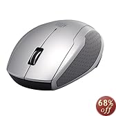 iBUFFALO 【1つのレシーバーに5台繋がる「Simpring」シリーズ!!約1年6カ月も電池交換不要の省エネモデル】Simpring対応 無線(2.4GHz)BlueLEDマウス 3ボタン横スクロールタイプ シルバー SRMB06SV