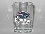 NEW ENGLAND PATRIOTS 2004 SUPER BOWL CHAMPS Team Logo SHOT GLASS with Pewter Logo