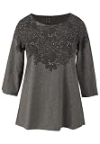 Avenue Plus Size Studded Lace Print Tee (BLACK,22/24)