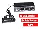 1x USB + 3Fach 12V Auto Zigarettenanzünder Verteiler KFZ-Steckdose