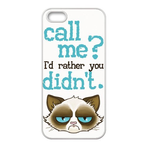 Cute Grumpy Cat Cartoon Hard Rubber Phone Cover Case for iPhone 5,5S Cases