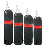Filled Vinyl Leather 4ft Punch Bag Free Heavy Duty Steel Chain + Swivel and Ceiling Hook