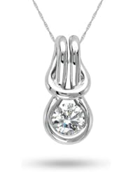 Love Knot, 14K White Gold Diamond Pendant, 1/2 ctw.