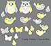 Yellow and Gray Birds and Owls Wall Decals for Kids Room, Birds and Owls