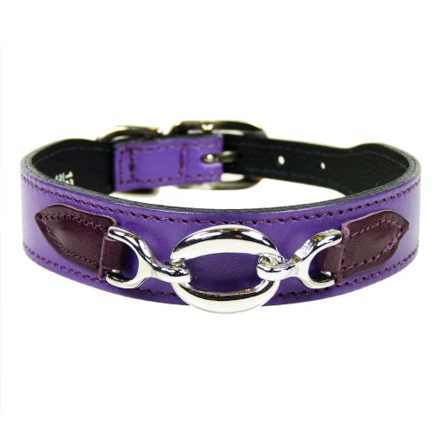 Hartman Rose Hartman Dog Collar 10 To 12 Inch Grape With Wine Tabs