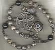 Anglican Prayer Beads of Silver Jasper & Canterbury Cross