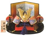 錦彩出世兜飾り<br>（陶器/五月人形） かぶと 飾り