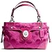 Coach Signature Peyton Sateen Carryall Satchel Bag Purse Tote