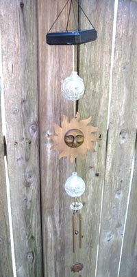 Celestial SUN LED Outdoor Solar Hanging Windchime