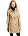 Tommy Hilfiger Women's Water Resistant Fall Rain Trench Coat, Sand, Small