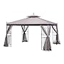 sunjoy 10 x 12 Monterey Gazebo with Netting,Gray with Black