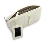 Morelle Rachel Leather Cosmetic Jewelry Case, Cream