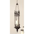 Metal & Glass Hanging Pillar Holder 43 Inches High