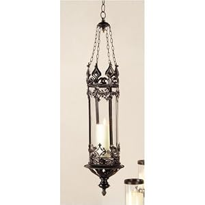 Metal & Glass Hanging Pillar Holder 43 Inches High