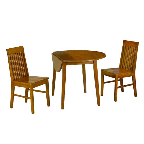 Childrens Toyshop  Kitchen & Housewares : Drop Leaf Table and 2 Mission Style Chairs – Oak