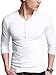 4HOW Mens Henley Long Sleeve Fitting T-Shirt With Button Placket