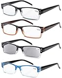 Eyekepper 4-pack Spring Hinges Rectangular Reading Glasses Includes Sun Readers +2.50