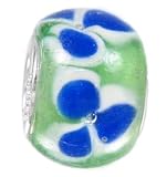Quiges Beads Charms Murano Glass-Silver