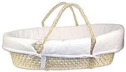 White Waffle Fabric Moses Basket