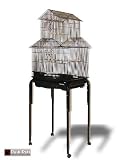 BARCELONA BLACK PAGODA BIRD CAGE WITH STAND FOR SMALL BIRDS