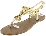 Miss Me Women’s Marco-7 Ankle-Strap Sandal,Gold,8 M US
