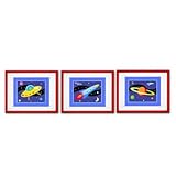 Out of This World Set of Three Framed(Red) Prints