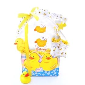 Rubber Ducky New Baby Gift Basket - Great Shower Gift Idea for Newborns