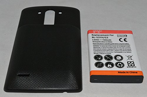 Extended Battery 7500mAh Black Cover for LG G3 Kuwait Ubuy
