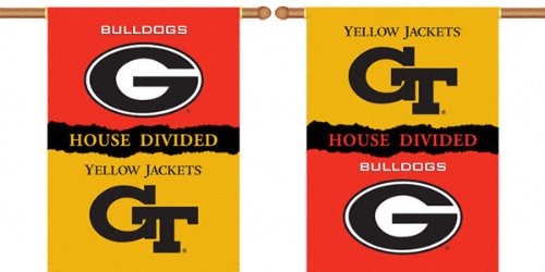 Georgia Bulldogs - Georgia Tech Yellow Jackets 28x40 Double Sided House Divided Rivalry Banner