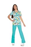 Skechers Scrubs-Posey Puzzle Empire Waist Scrub Top