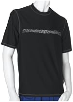 Speedo Men's Fashion Nylon Spandex Script Chestband Swim Tee Loose Fit Rashguard