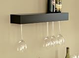 Pinot Wine Glass Shelf in Black Finish