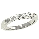 5 Stone Round Bar Set Diamond Wedding Band .31cttw
