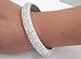 Pavel Steel Stainless Steel Pave Crystal Slip-On Bangle With Silvery White Crystals, 12mm Width