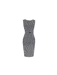 Sexy Cotton Tank Polka Dot Print Belted  Dress