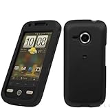 Black Rubberized Snap-On Hard Skin Case Cover for HTC Droid Eris Phone New  ....
