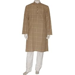 Mens Clothing Kurta Pajama Long Sleeve Cotton Dress Chest :40 inches (gkp634a)