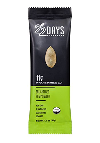 22 Days Nutrition, Organic Protein Bar, Enlightened Pumpkinseed, 50g (Pack of 12)