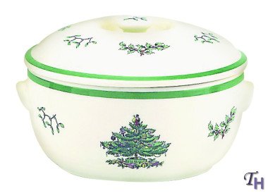 Spode Christmas Tree Round Covered Deep Dish 8 Cups