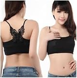 チラ見せが可愛いブラトップ カップなし キャミソール スポーツ 下着 ブラック ホワイト