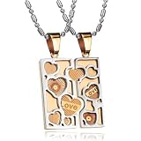 Matching Love Puzzle 316l Stainless Steel Couples Necklace Lovers Gifts