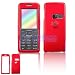 PCMICROSTORE Brand Nokia 6300 (Red) Solid Snap-On Case Cover with Removable Swivel Belt Clip