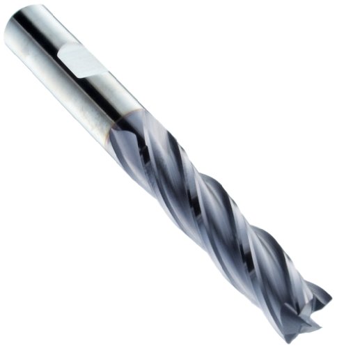 Niagara Cutter SPC408 Cobalt Steel End Mill, General Purpose, TiAlN Coated, 4 Flutes, Square End, 1" Cutting Length, 7/16" Cutting Diameter