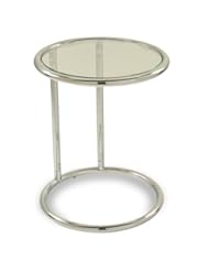 Yield Glass Circle Table, Chrome and Glass
