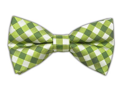 100% Silk Woven Clover and Lime Textured Diamonds Self-Tie Bow Tie