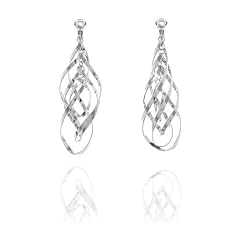 Glamour Silberne Wirbel Ohrclips