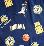 NBA Indiana Pacers Blue Basketball Print Fleece Fabric by the yard