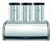 Brabantia Roll Top Bread Bin with T,C,S canister set Brilliant Steel