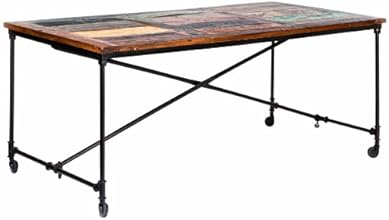Links 85300580 Coffee Table M&eacute;tal Bois Mango Rouille 90 x 180 x 77 cm