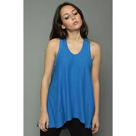 Buy Alternative Apparel The Athena Asymmetrical Tank in Blue,Tops (Sleeveless) for Women by Alternative